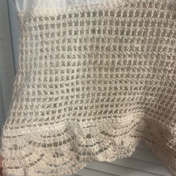 Kontrol NWT 90s/Y2K Embroidered & Crocheted Cream on Cream Tank, Size M - Picture 4 of 9